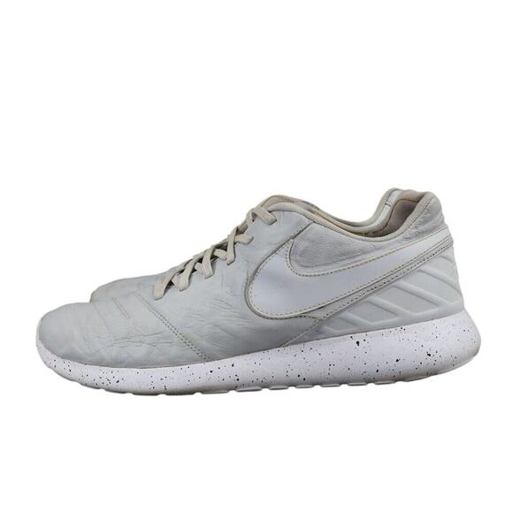 Nike Shoes Mens 13 Sneakers Roshe Tiempo VI Lifestyle Boot Triple White Leather - Picture 4 of 14